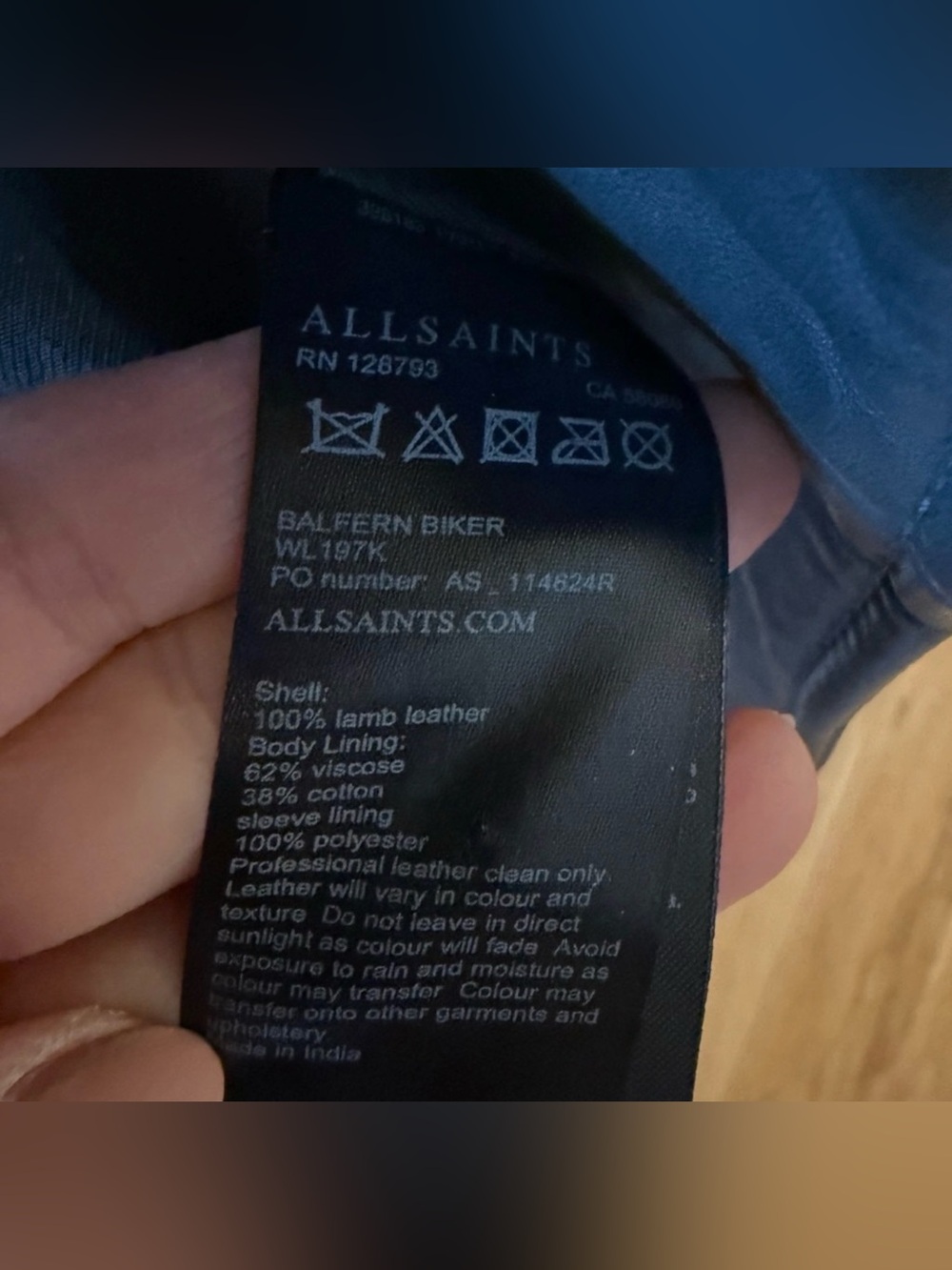 Dark Grey All Saints Balfern Jacket 100% lambskin - Picture 10 of 11